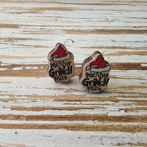 Merry Grinchmas Wooden Earrings